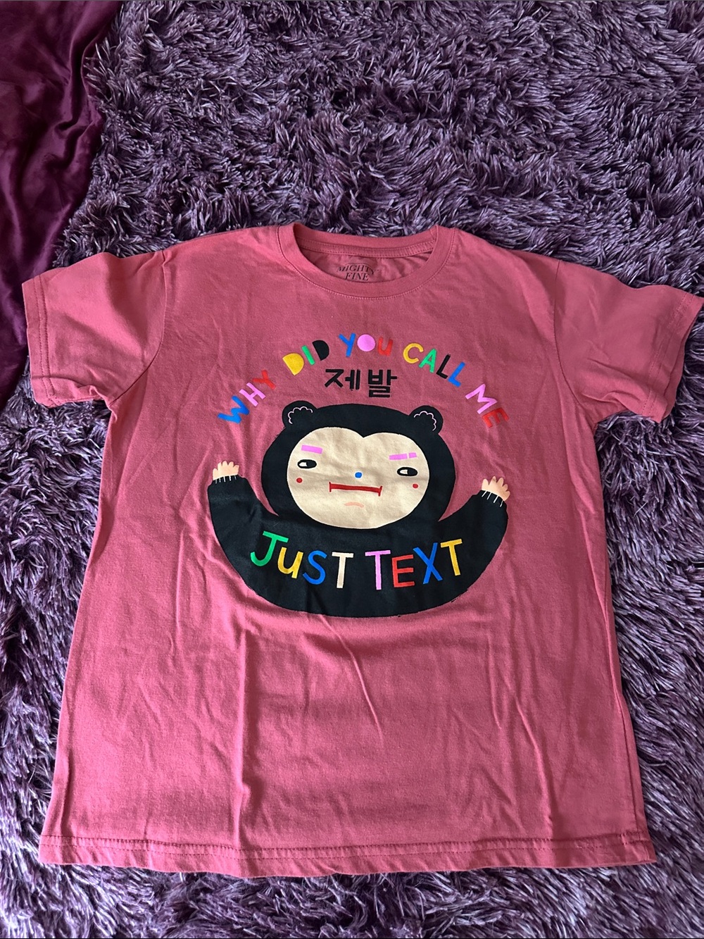 Kids Pink Graphic Tee - JUST TEXT